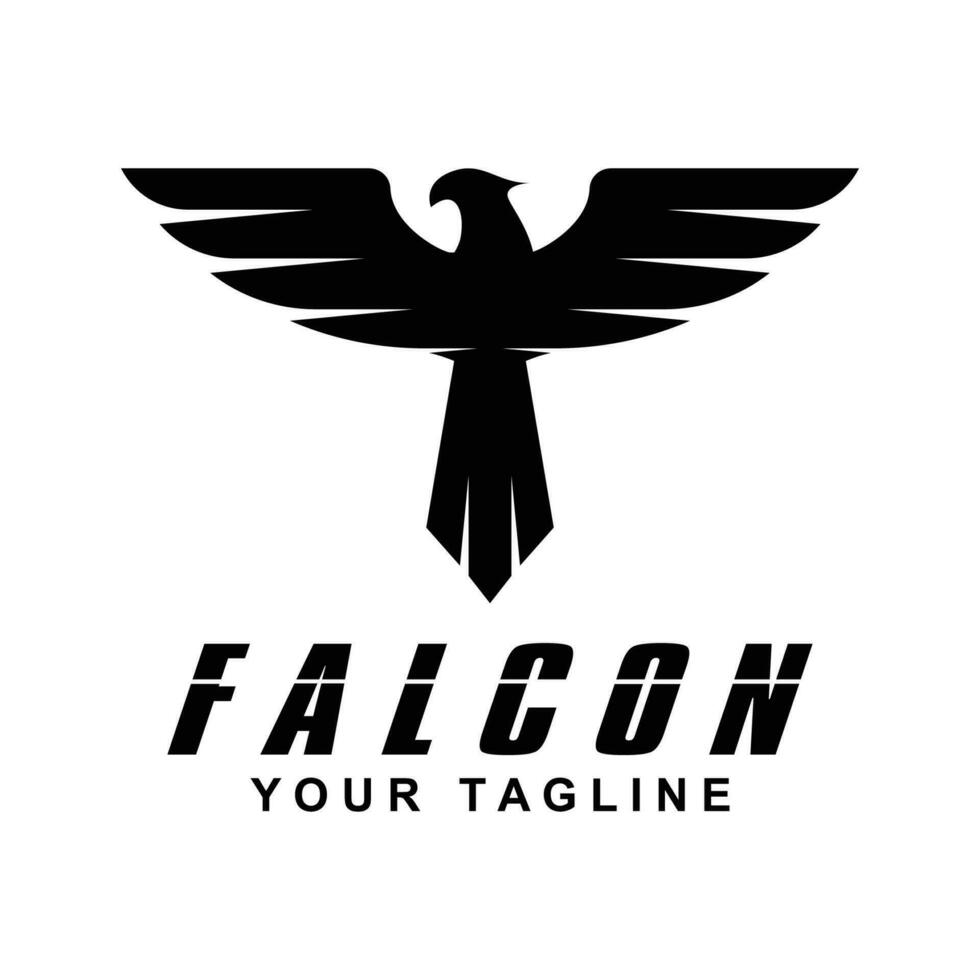 Simple falcon vector logo design, logo suitable for sport team, media company, and secure agency