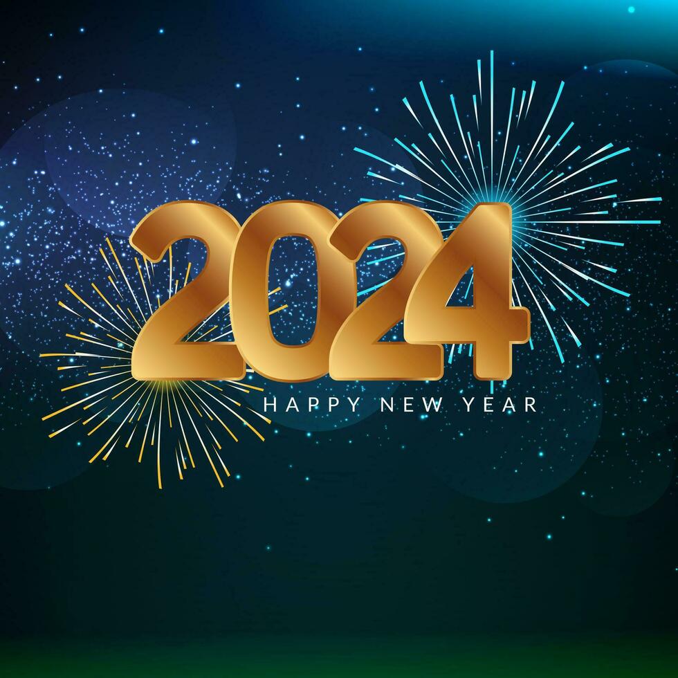 contento nuevo año 2024 celebracion elegante antecedentes vector