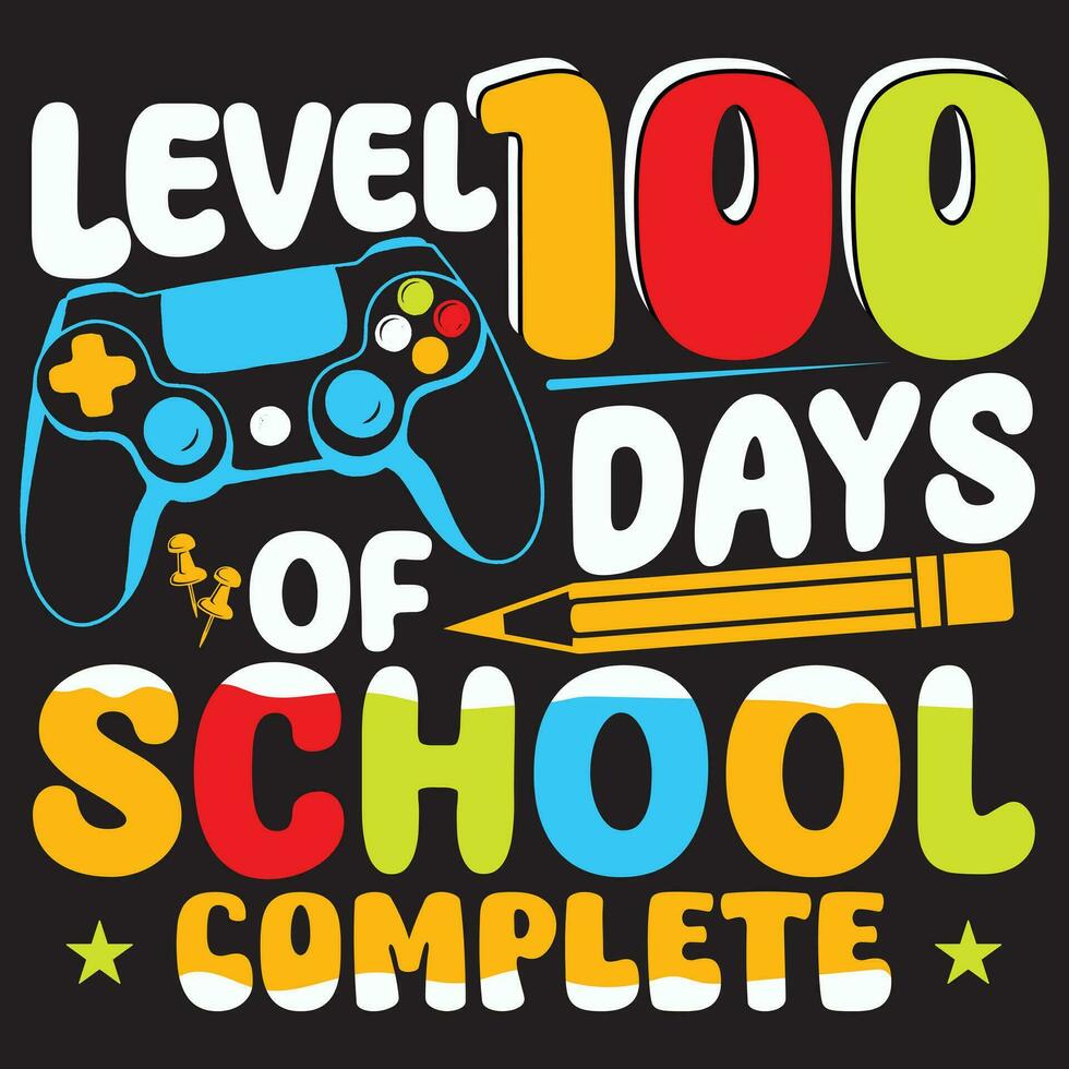 Level 100 Days Of School Complete, Game Controller Vector