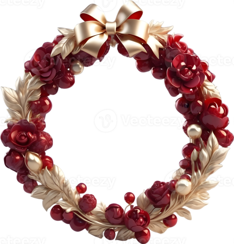 AI generated Premium holiday wreaths, elegant festive decor, sophisticated wreath designs, high-end Christmas ornaments, luxury winter celebration, exclusive holiday accessories, png