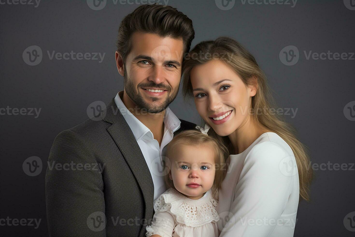 ai generado abrazando contento hermosa familia foto