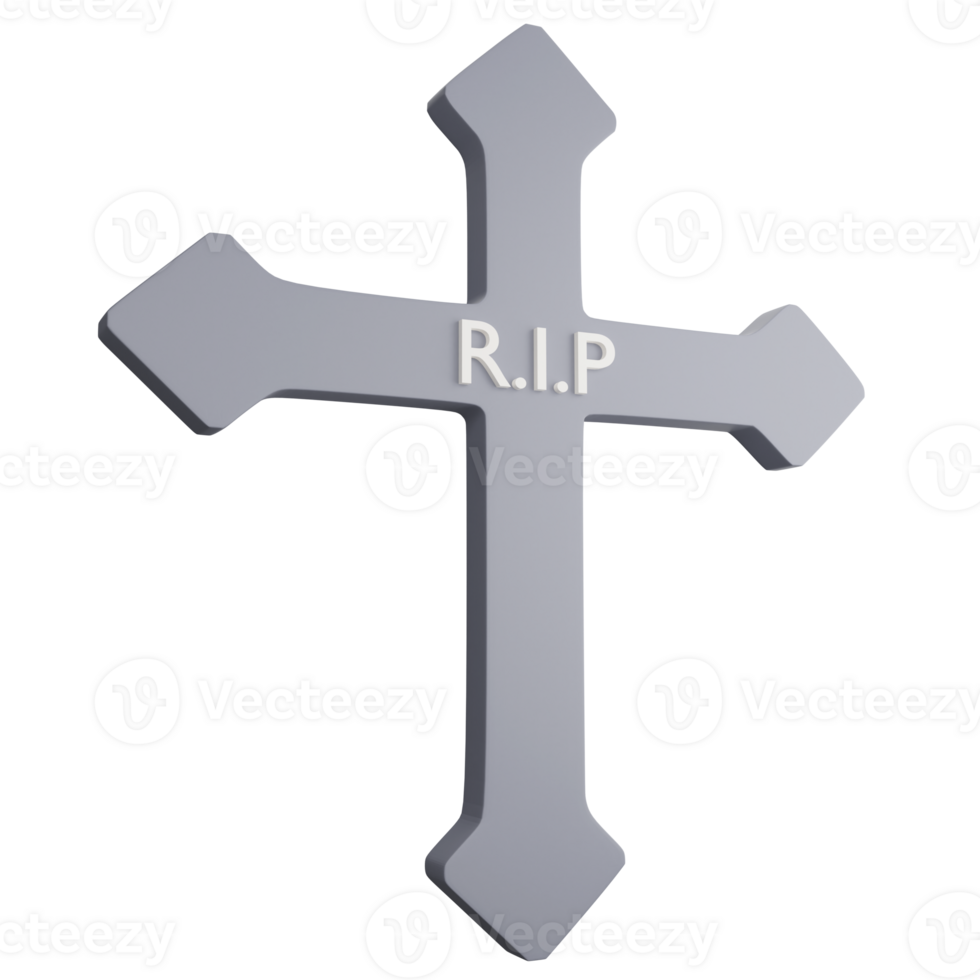 Halloween cross clipart flat design icon isolated on transparent background, 3D render Halloween concept png