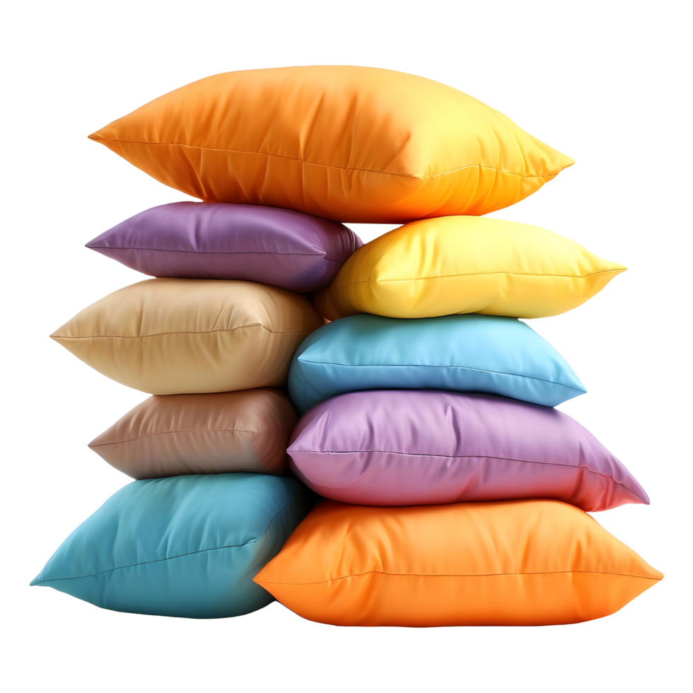 AI generated Beautiful Cushions of Different Colors on Transparent background - Ai Generated png