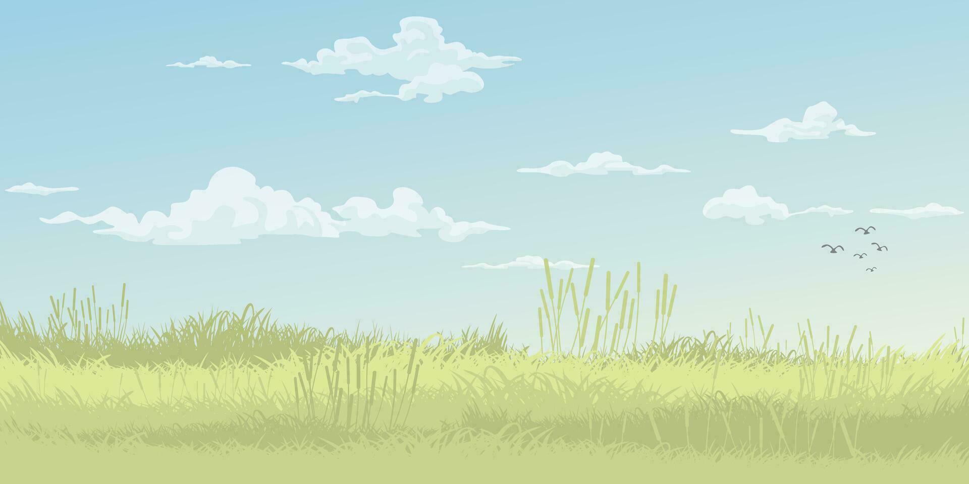 naturaleza paisaje primavera temporada plano diseño vector ilustración. pastel ambiente concepto modelo tener blanco espacio.