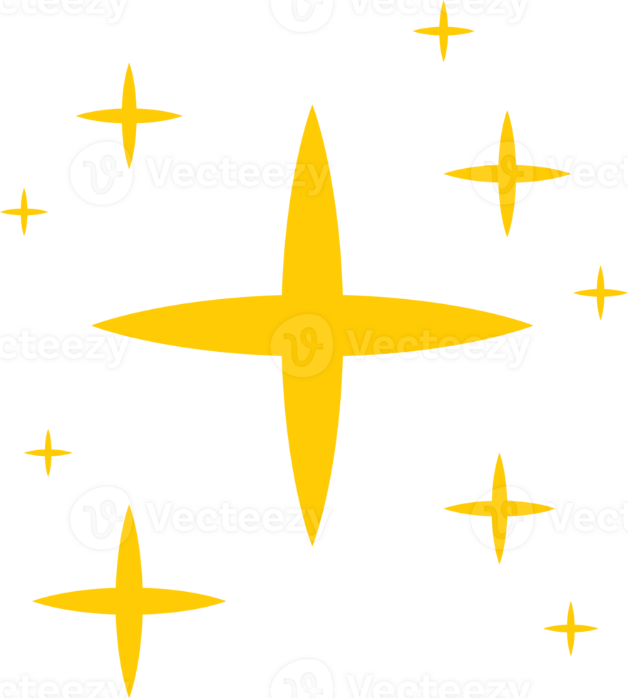 stars yellow glitter sparkling shining flat design for decoration png