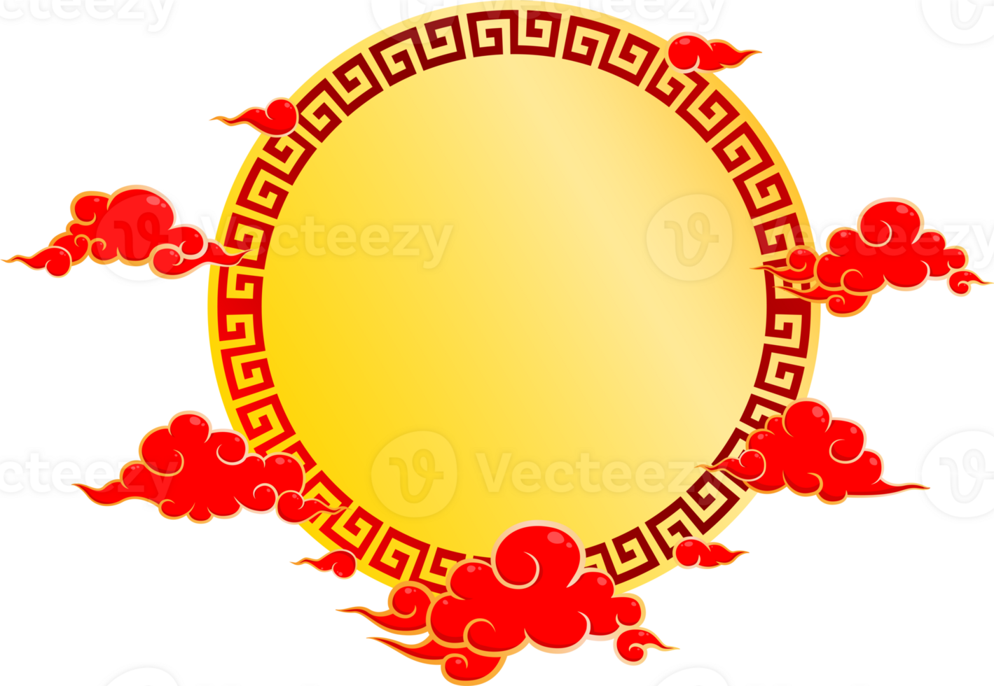 golden red china new year frame border element greeting festival for decoration gradient design png