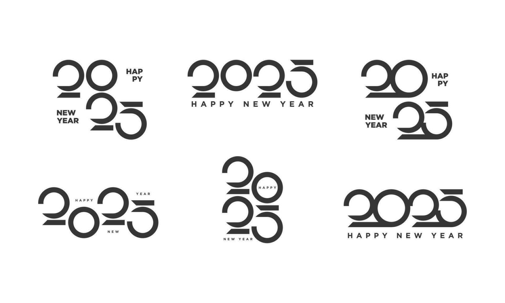 Set of 2025 new year logo text design concept. 35975721 Vector Art at Vecteezy