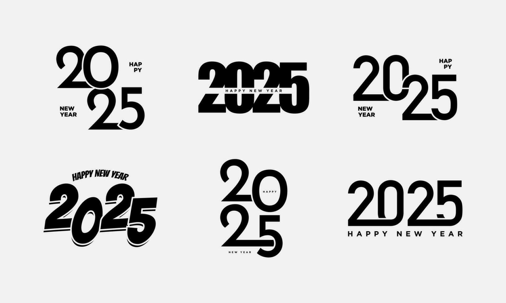 Set of 2025 number design template. vector