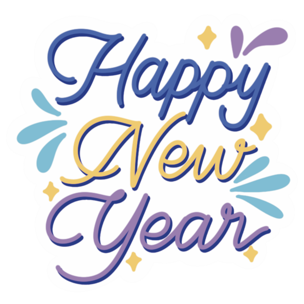 Happy new year illustration png