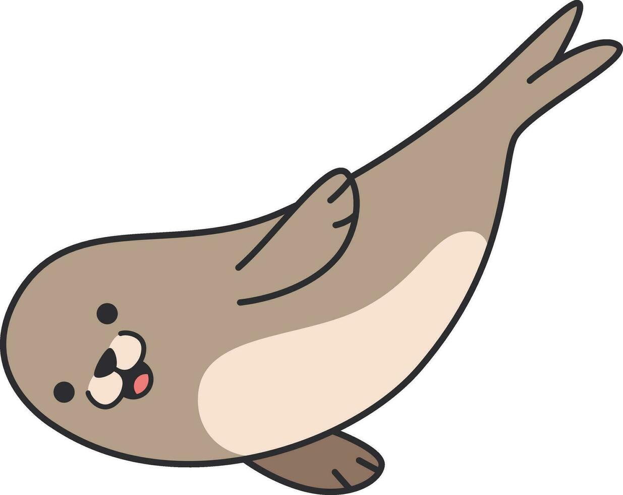 Cute cartoon seal. Vector illustration isolated on a white background.