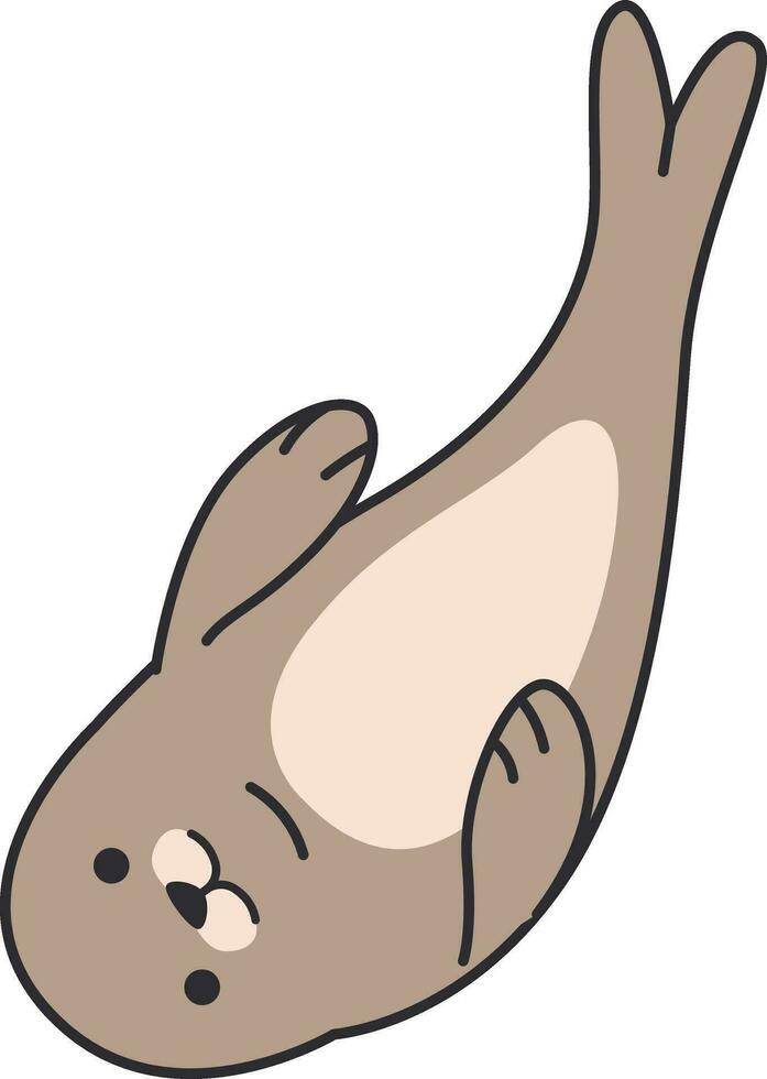 Vector illustration of a seal. Cute cartoon seal.