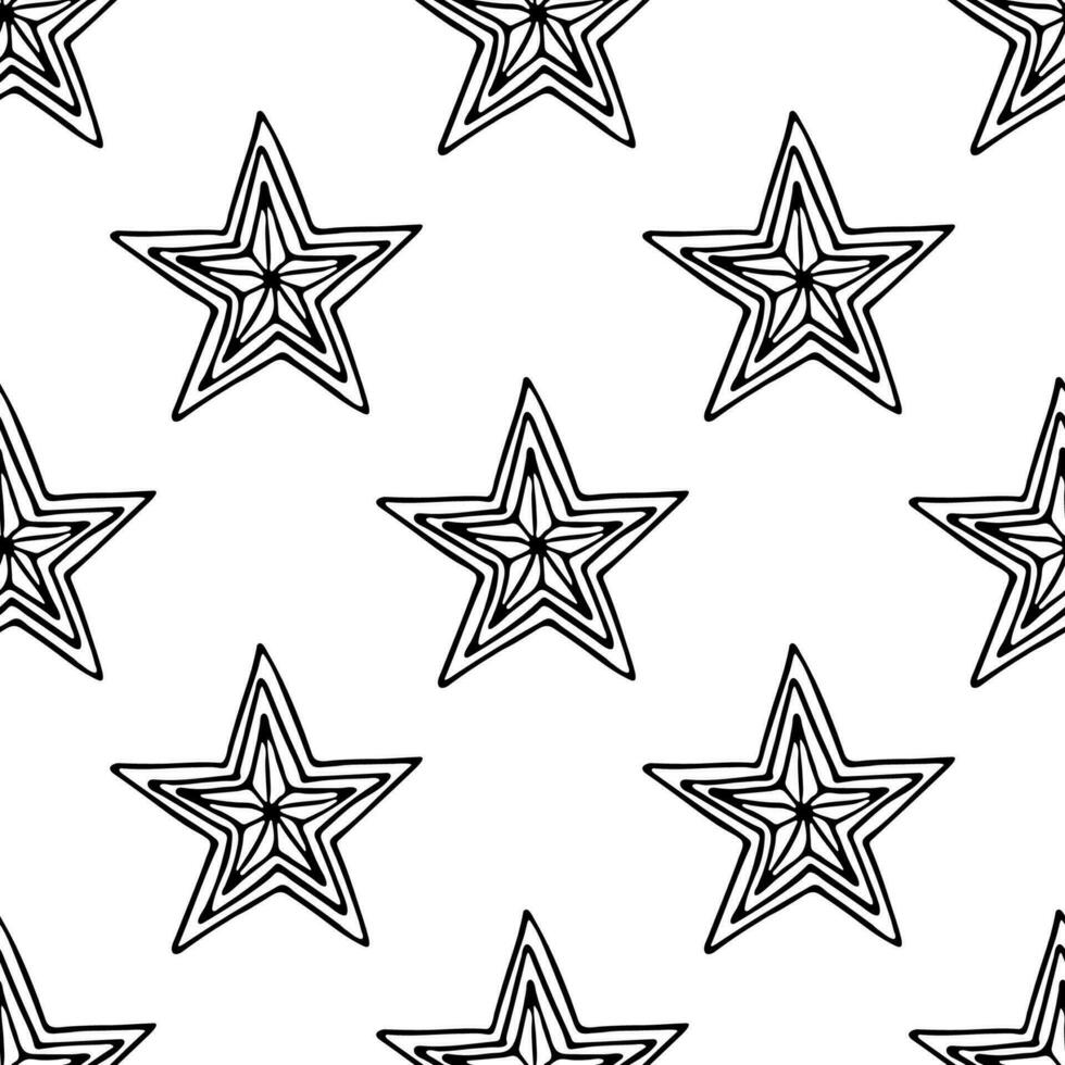 Seamless pattern with cute stars doodle for decorative print, wrapping paper, greeting cards, wallpaper and fabric vector