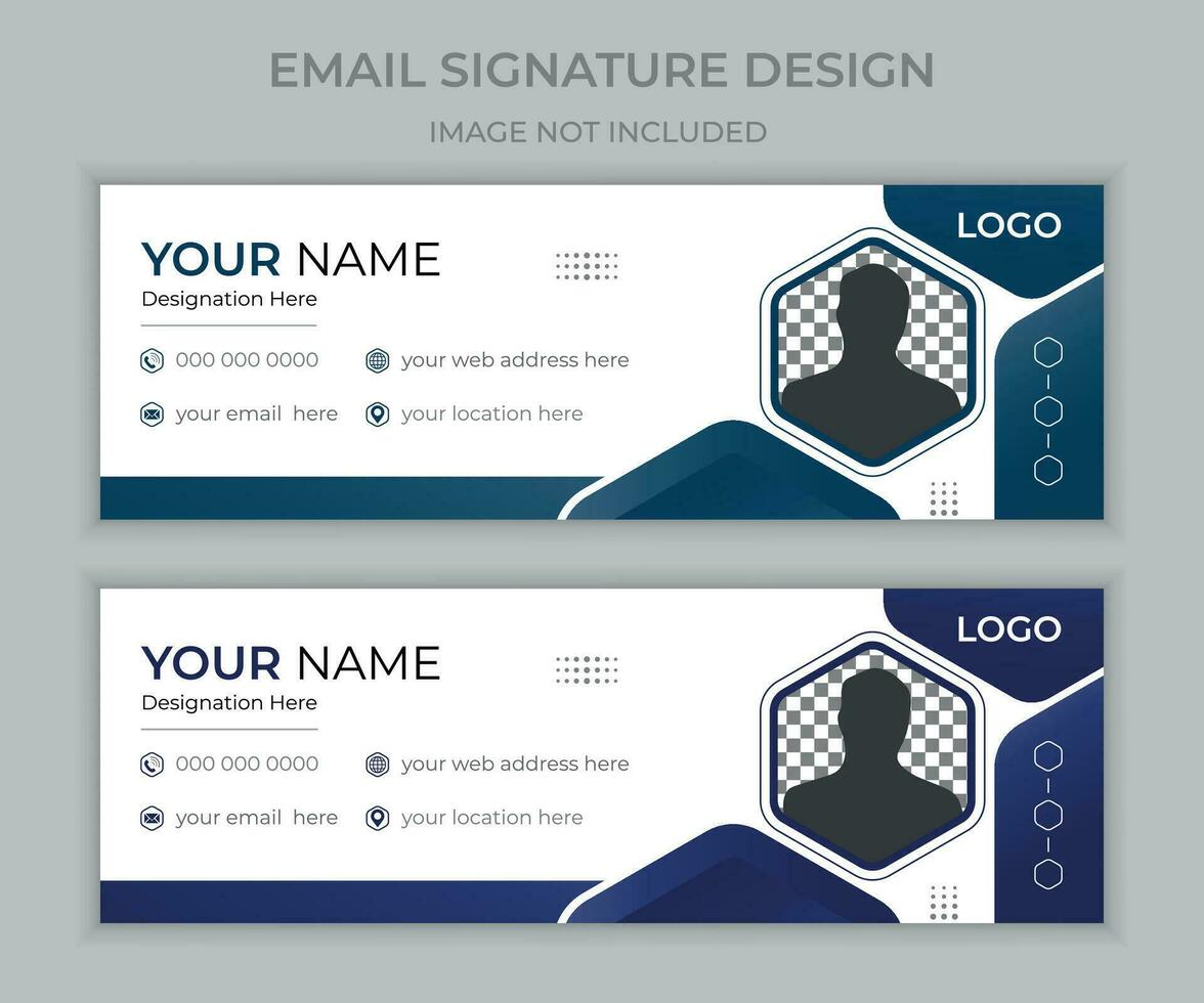 Corporate Professional email signature template design modern and minimal Layout, business email footer template set or social media cover design template design creative layout set with unique design vector