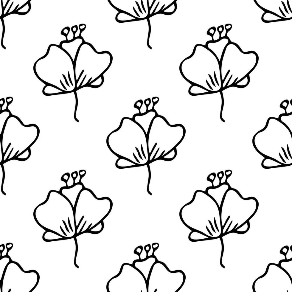 Summer seamless pattern with flowers doodle for decorative print, wrapping paper, greeting cards, wallpaper and fabric vector