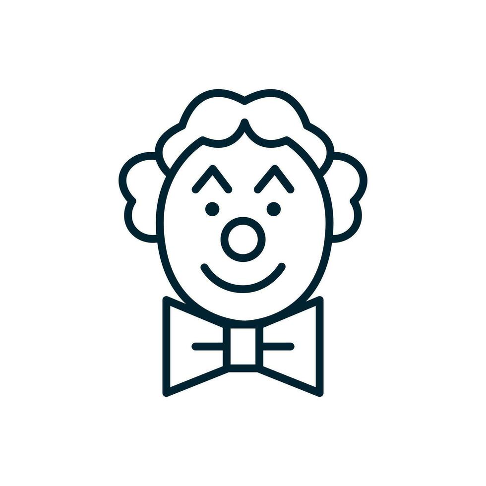 Clown line icon. Vector illustration, symbol logo design style