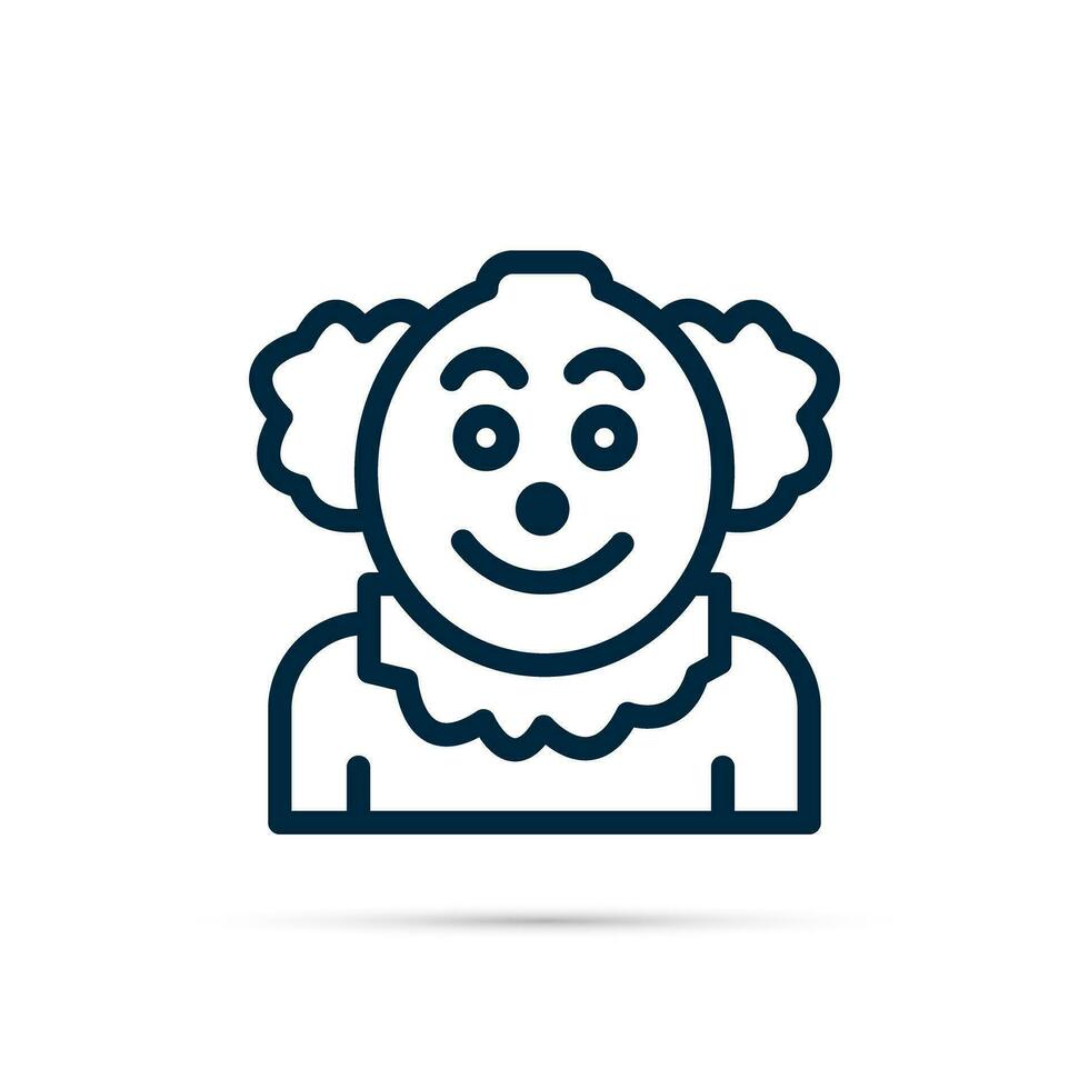 Clown line icon. Vector illustration, symbol logo design style