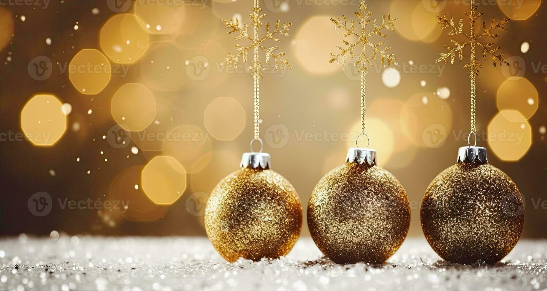 AI generated Christmas boll with Christmas background. AI Generated photo