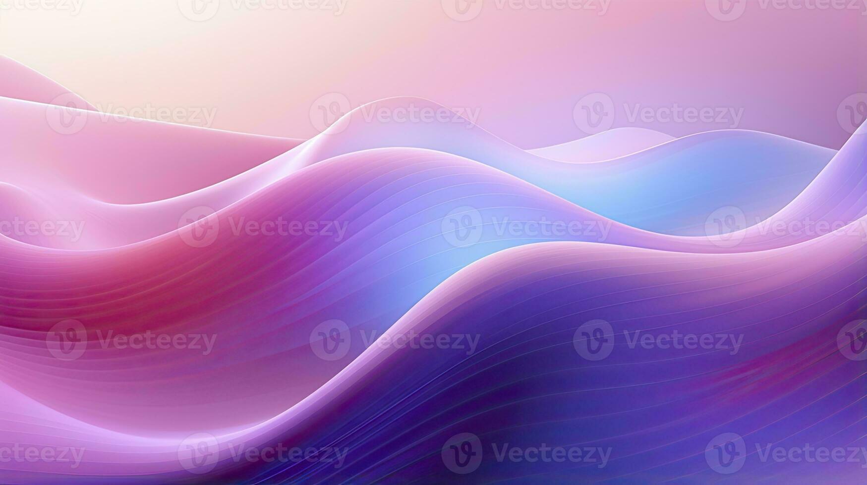 AI generated Abstract 3D image of digital waves in shades of pink and purple. AI Generated photo