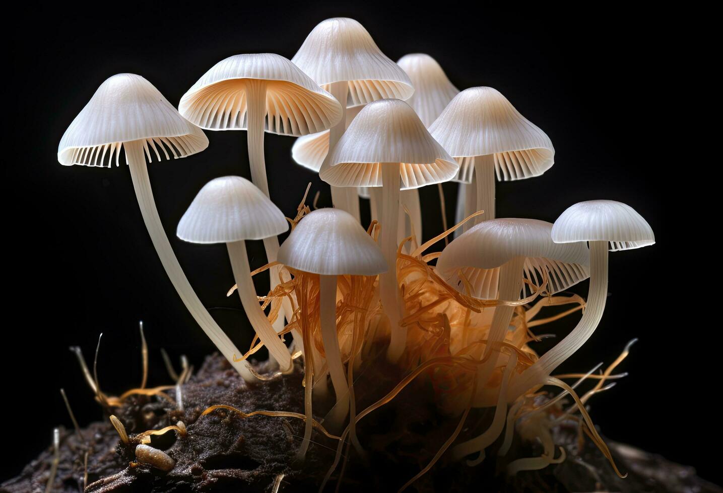 AI generated Hemimycena species mairei. AI Generated. photo