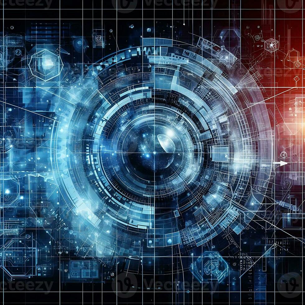 AI generated Fantasy digital background with visual effects related to the future photo