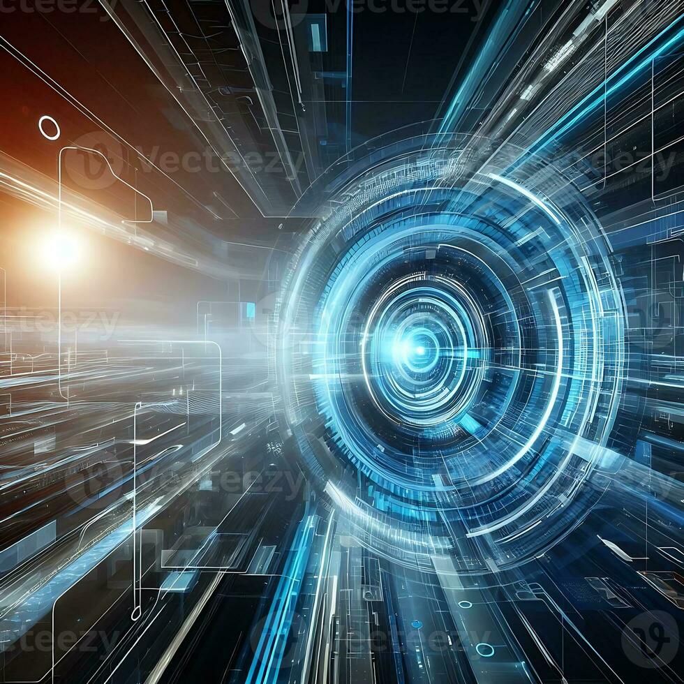 AI generated Fantasy digital background with visual effects related to the future photo