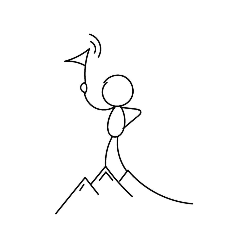 Funny Stickman hand drawn style for print vector