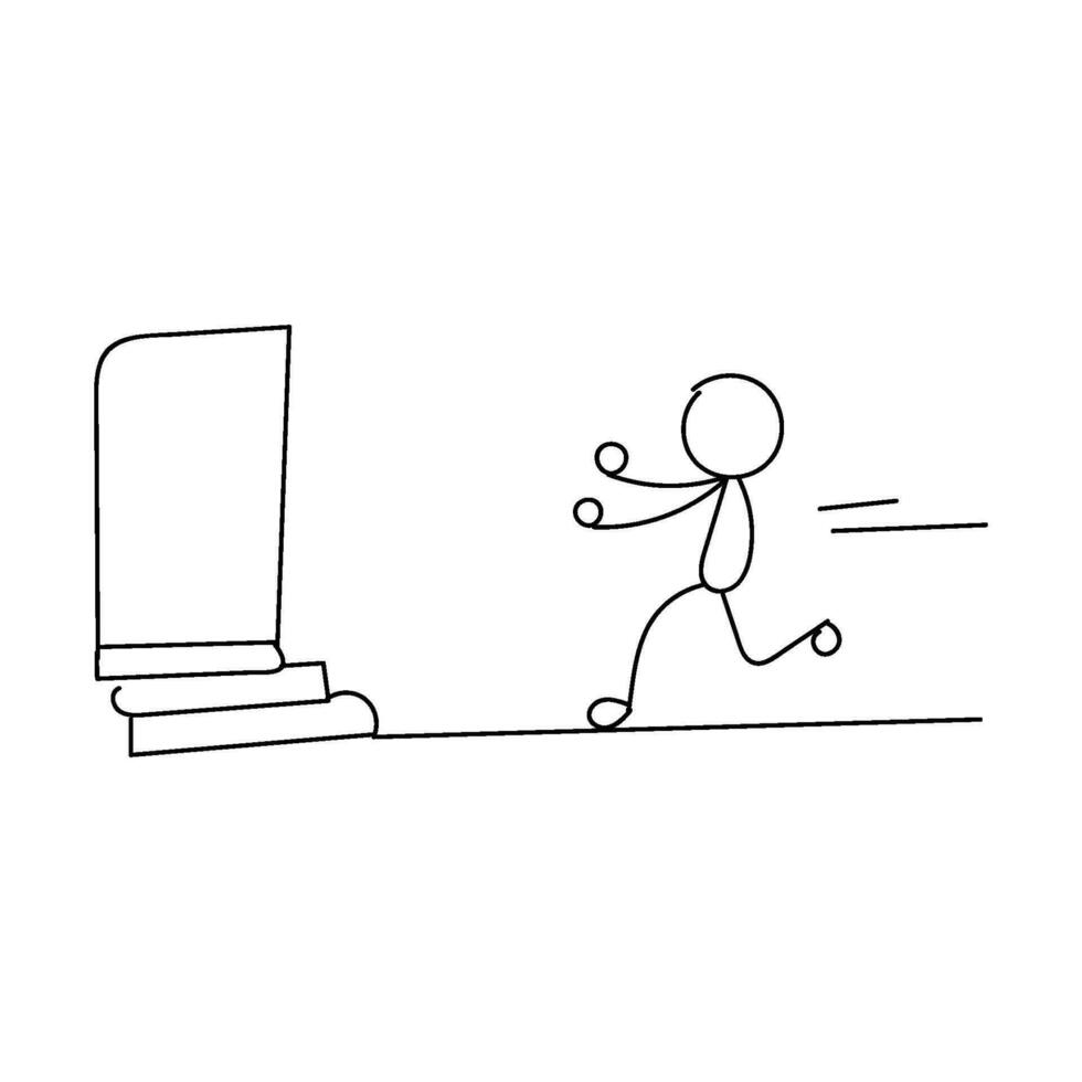 Funny Stickman hand drawn style for print vector