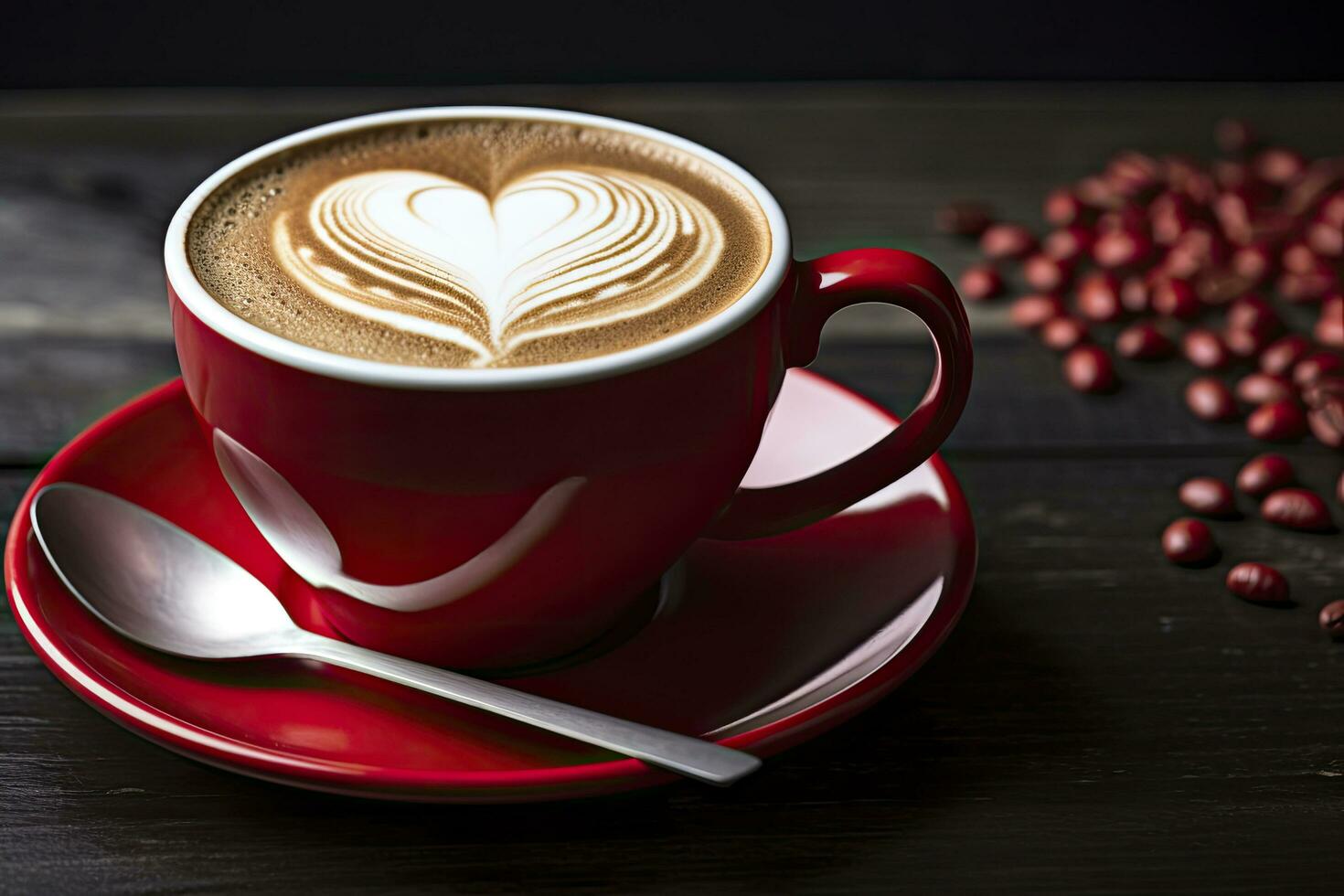 AI generated Valentine's Day Coffee. AI Generated photo