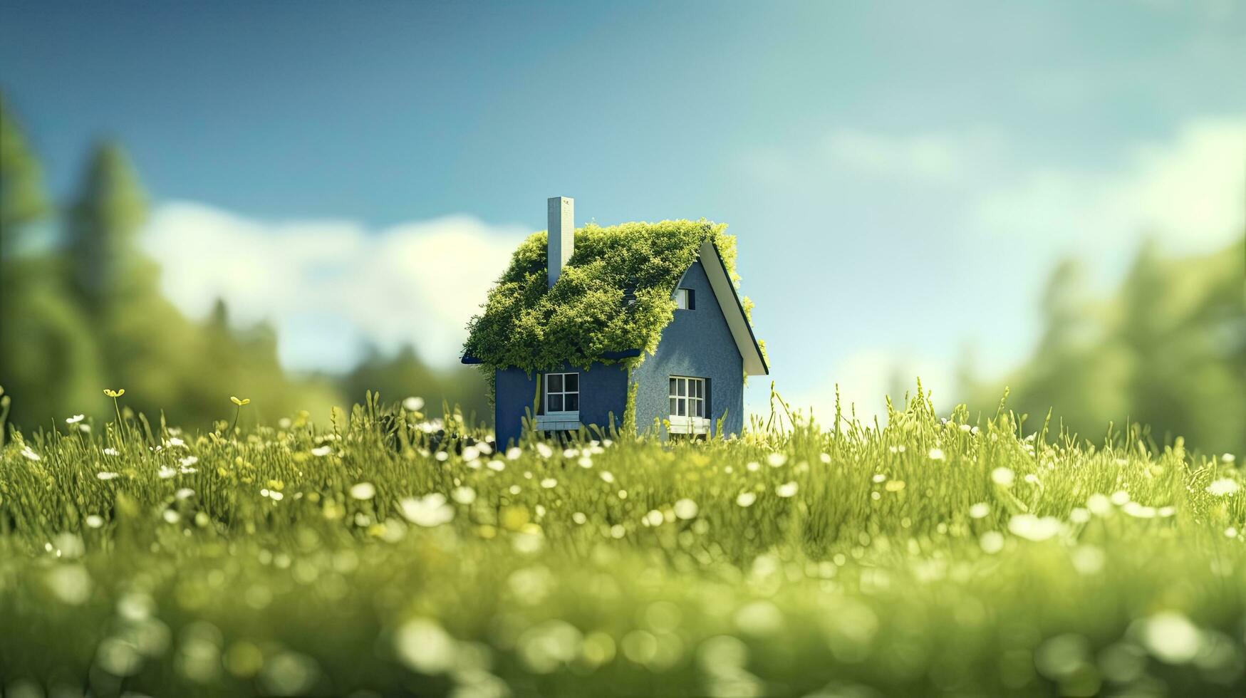 AI generated Green and environmentally friendly housing concept. AI Generated photo