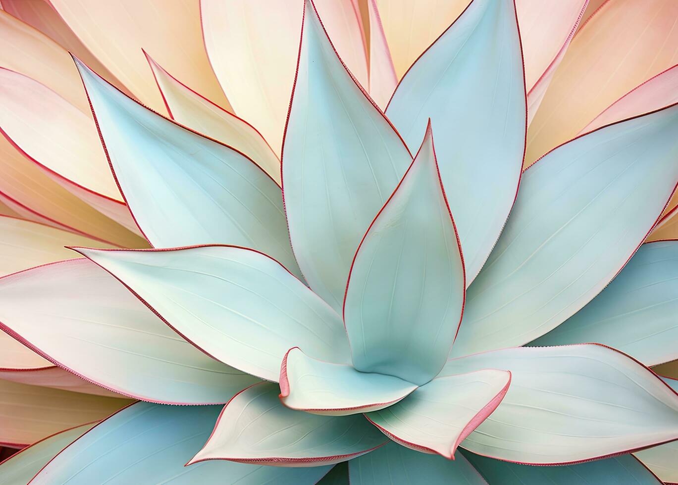 AI generated Agave leaves in trendy pastel colors for design backgrounds. AI Generated photo