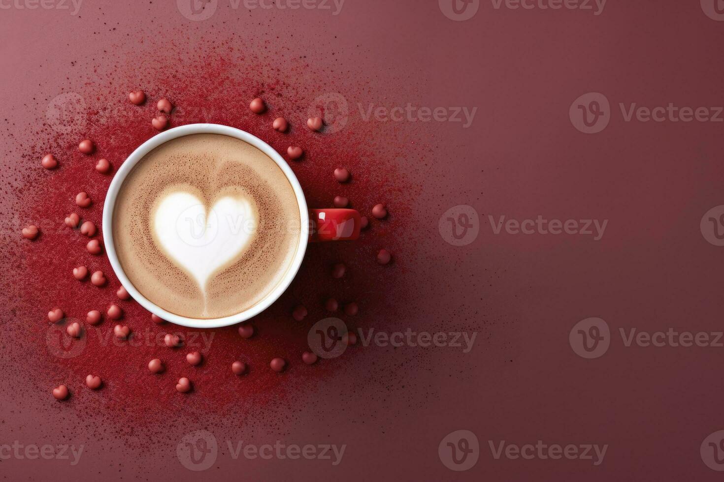 AI generated Valentine's Day Coffee. AI Generated photo