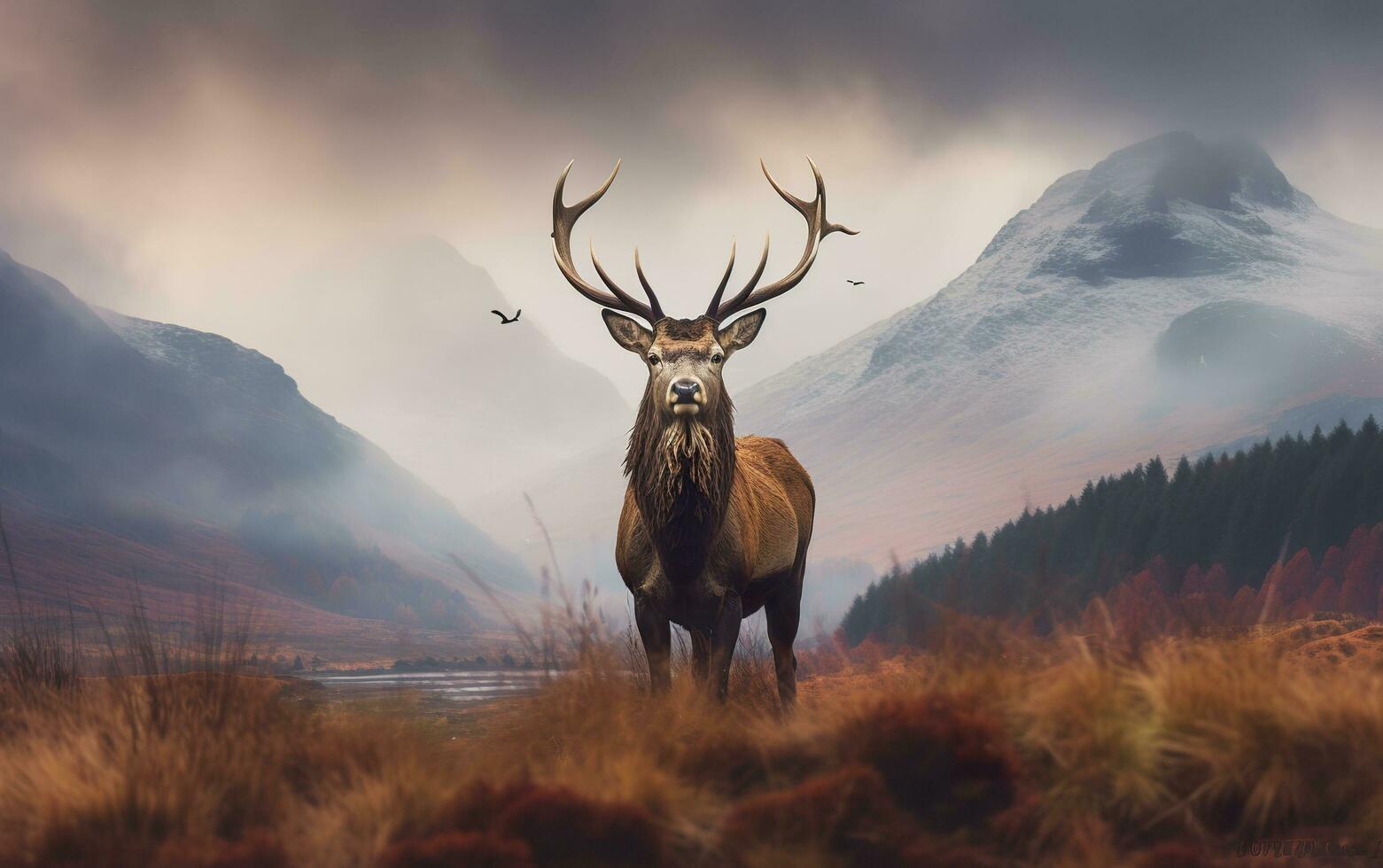 AI generated Monarch Of The Glen. AI Generated photo