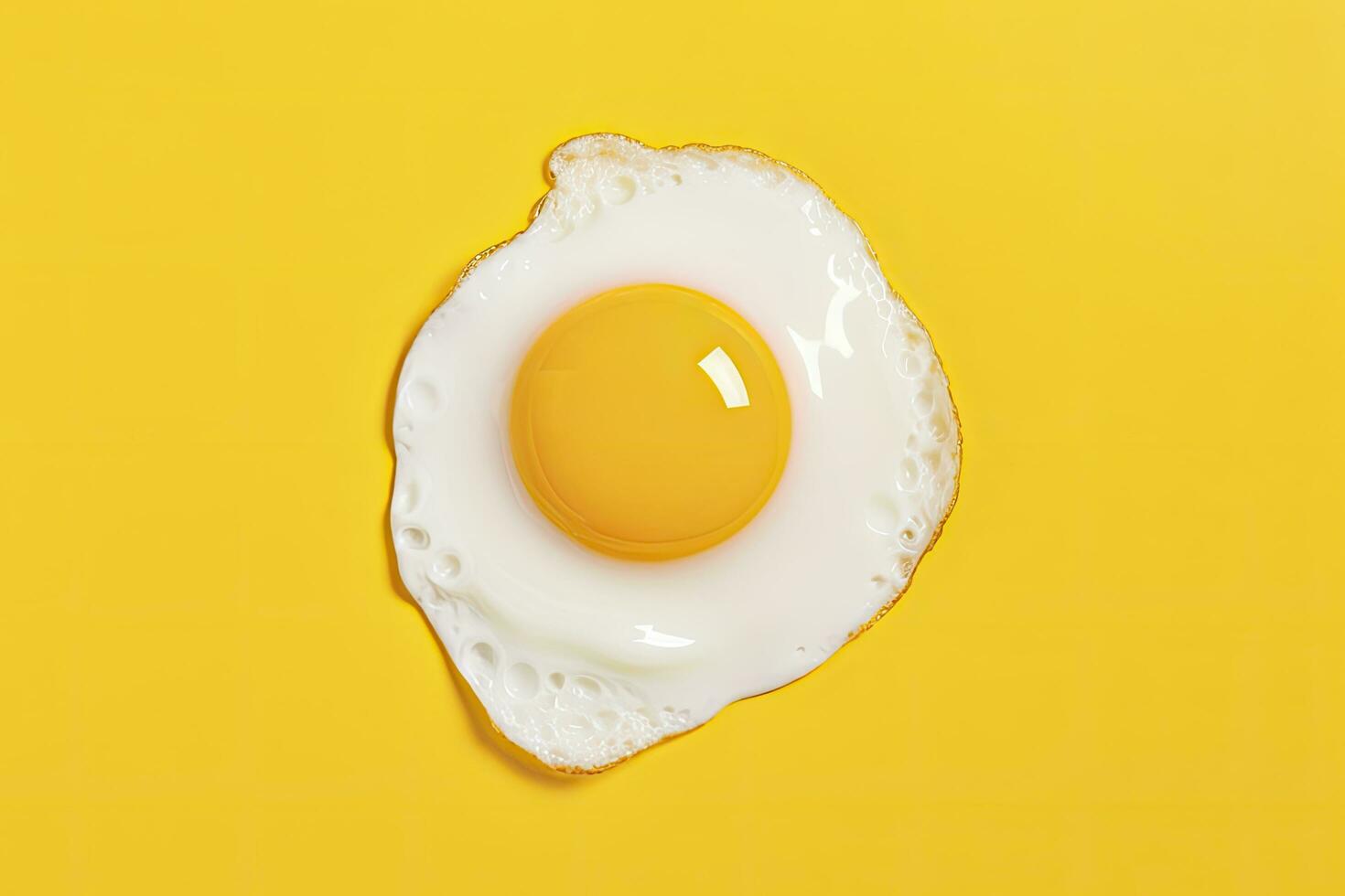 AI generated Fried egg on a yellow background. AI Generated photo