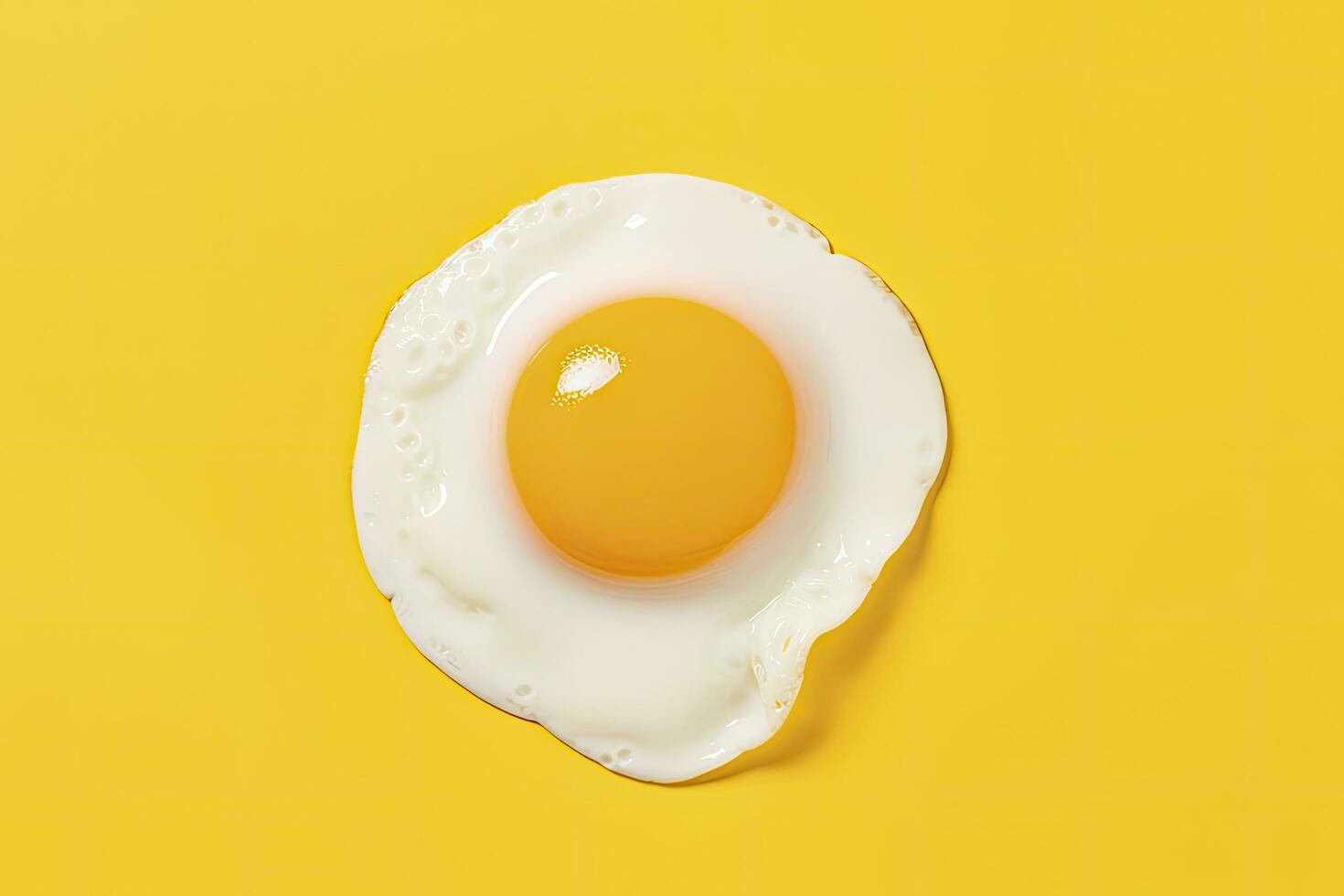 AI generated Fried egg on a yellow background. AI Generated photo