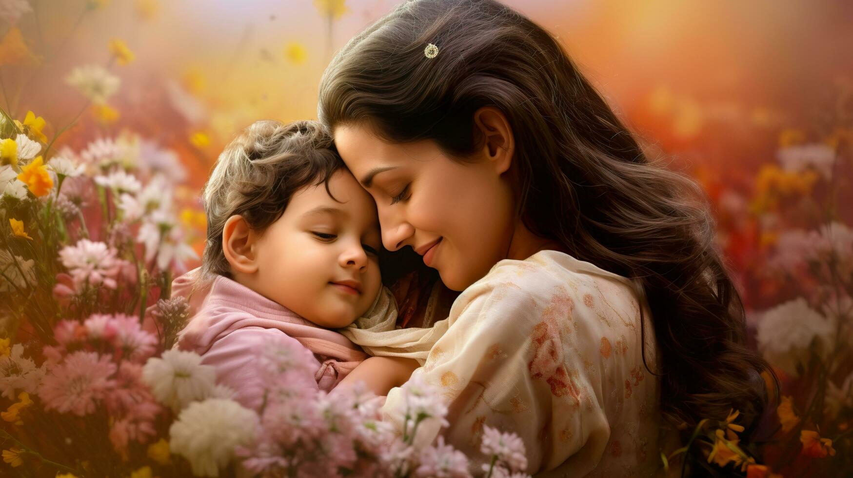 AI generated mother and kid for mothers day moment 35978177 Stock Photo