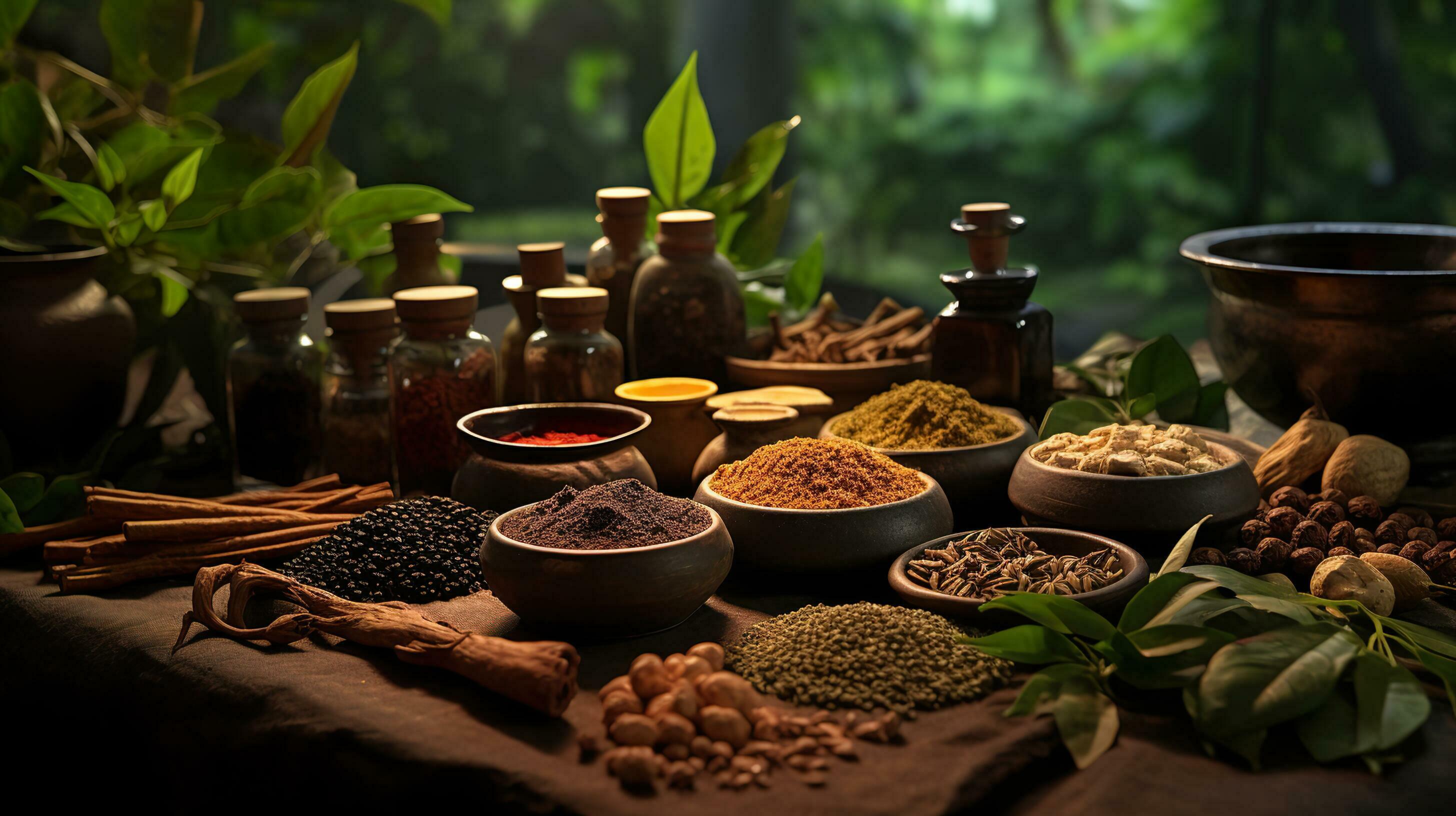 AI Generated Indian Ayurveda Herbal Medicine 35978179 Stock Photo At ai-generated-indian-ayurveda-herbal-medicine-35978179-stock-photo-at