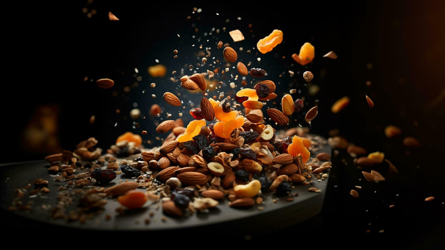 AI generated dry fruits photography photo