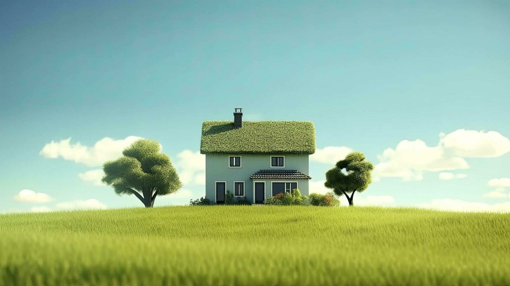 AI generated Green and environmentally friendly housing concept. AI Generated photo