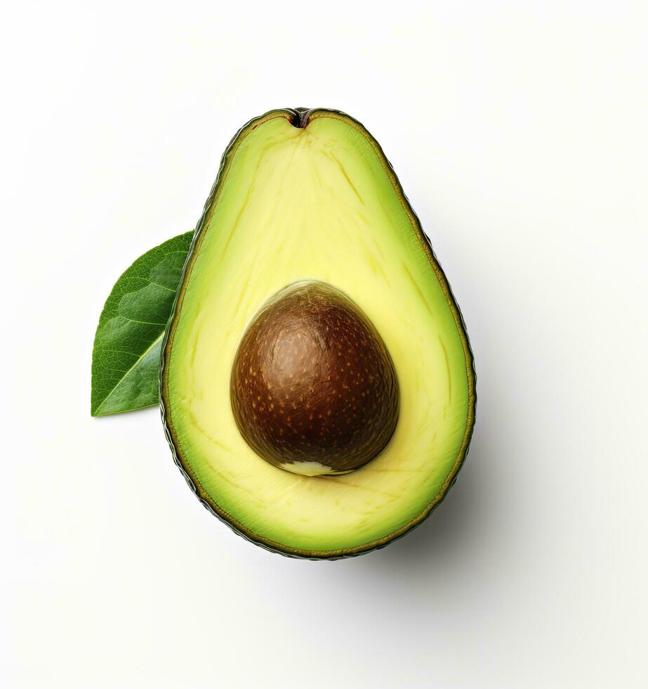 ai generado aguacate en blanco antecedentes. ai generado foto