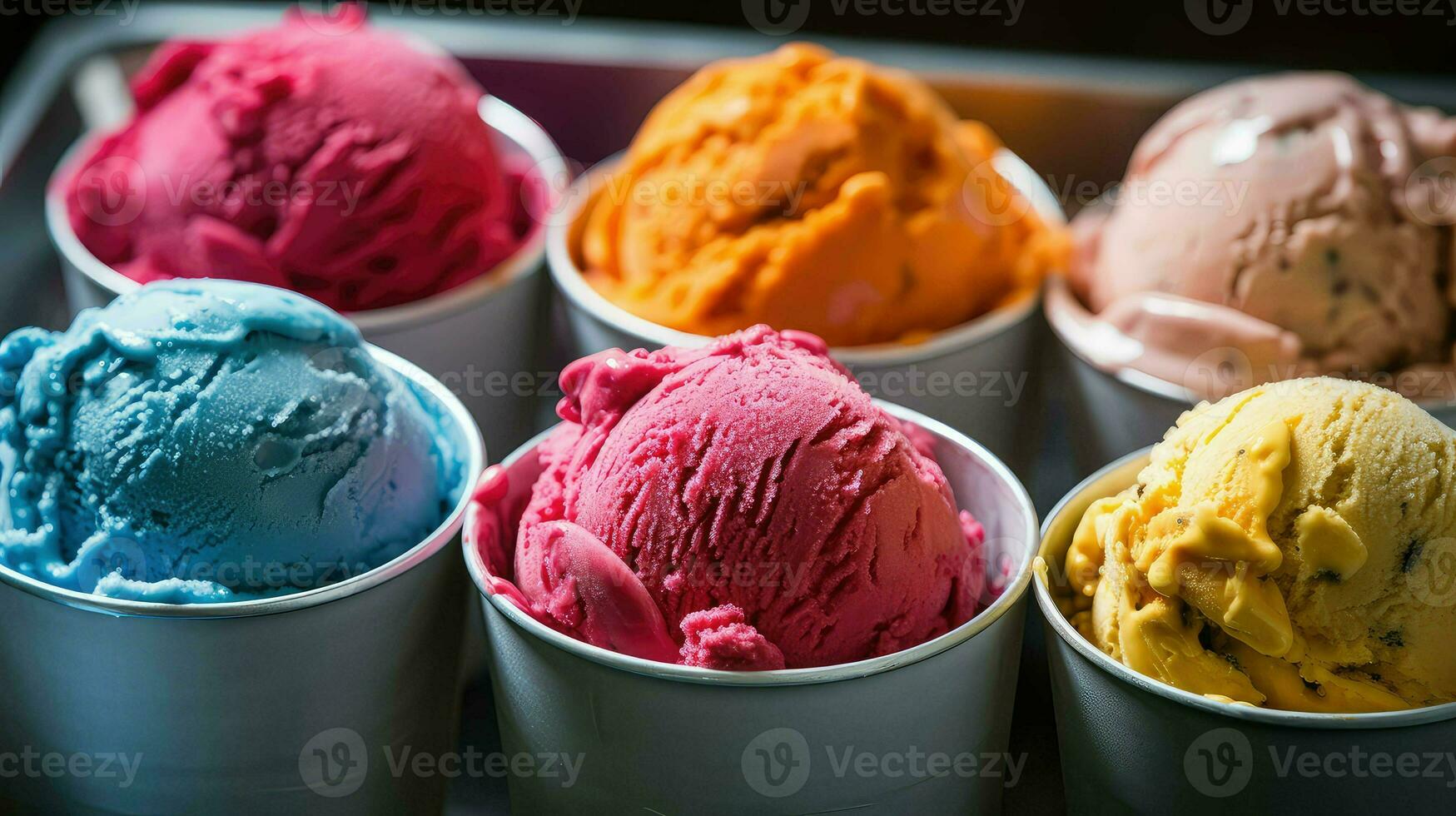AI generated cold closeup ice cream photo