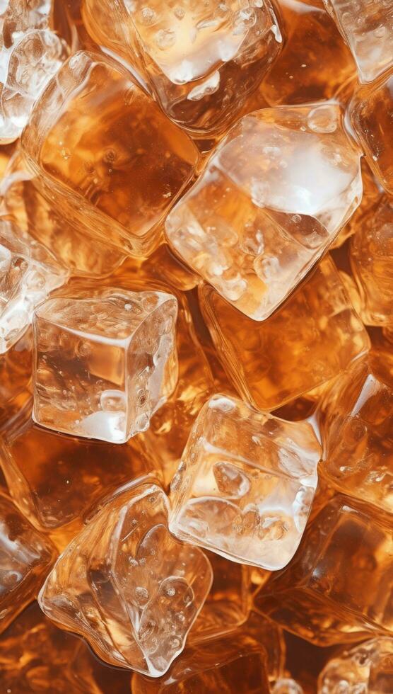 AI generated Close-up of floating ice cubes photo