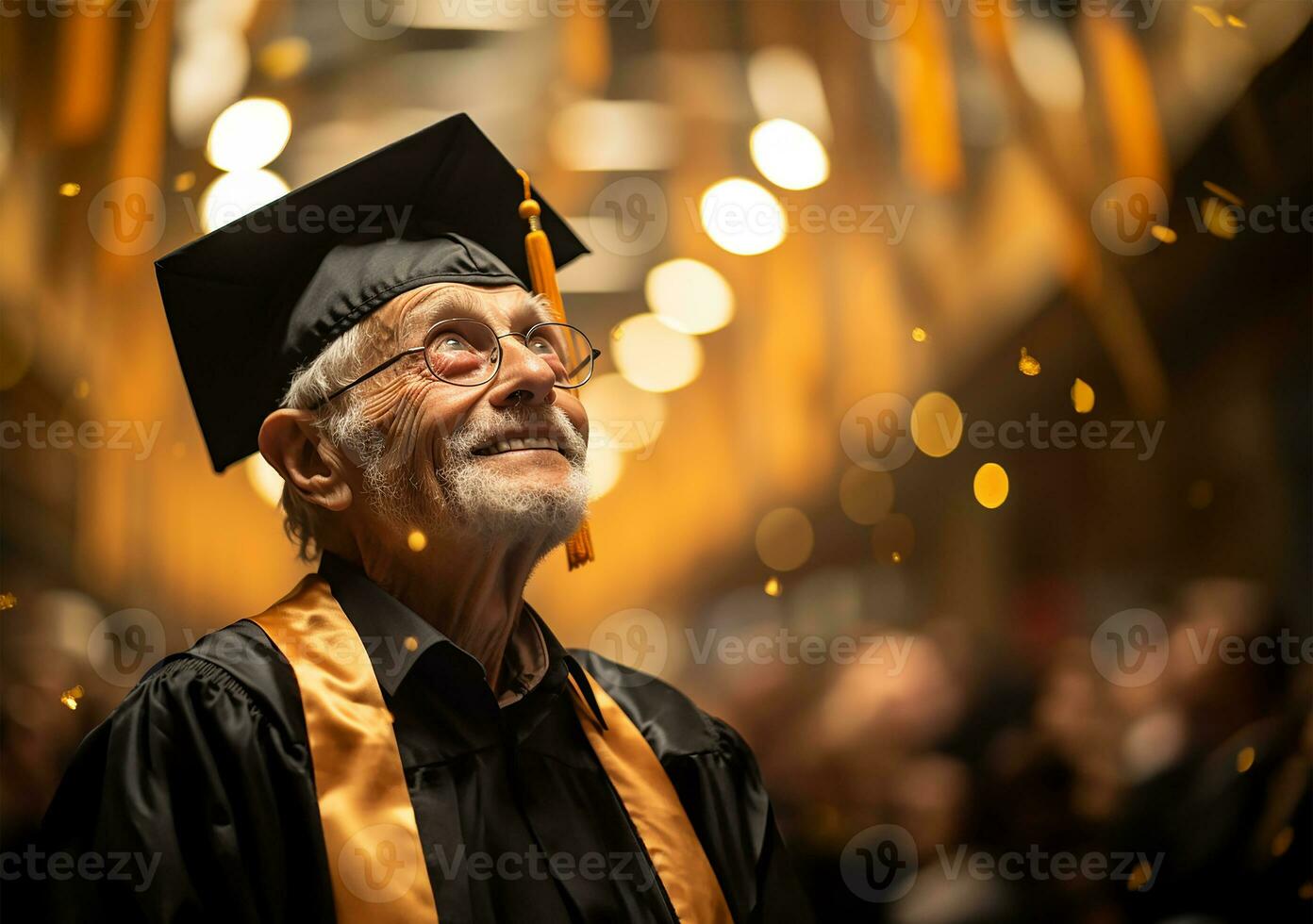 ai generado celebrando un mayor académica graduación foto