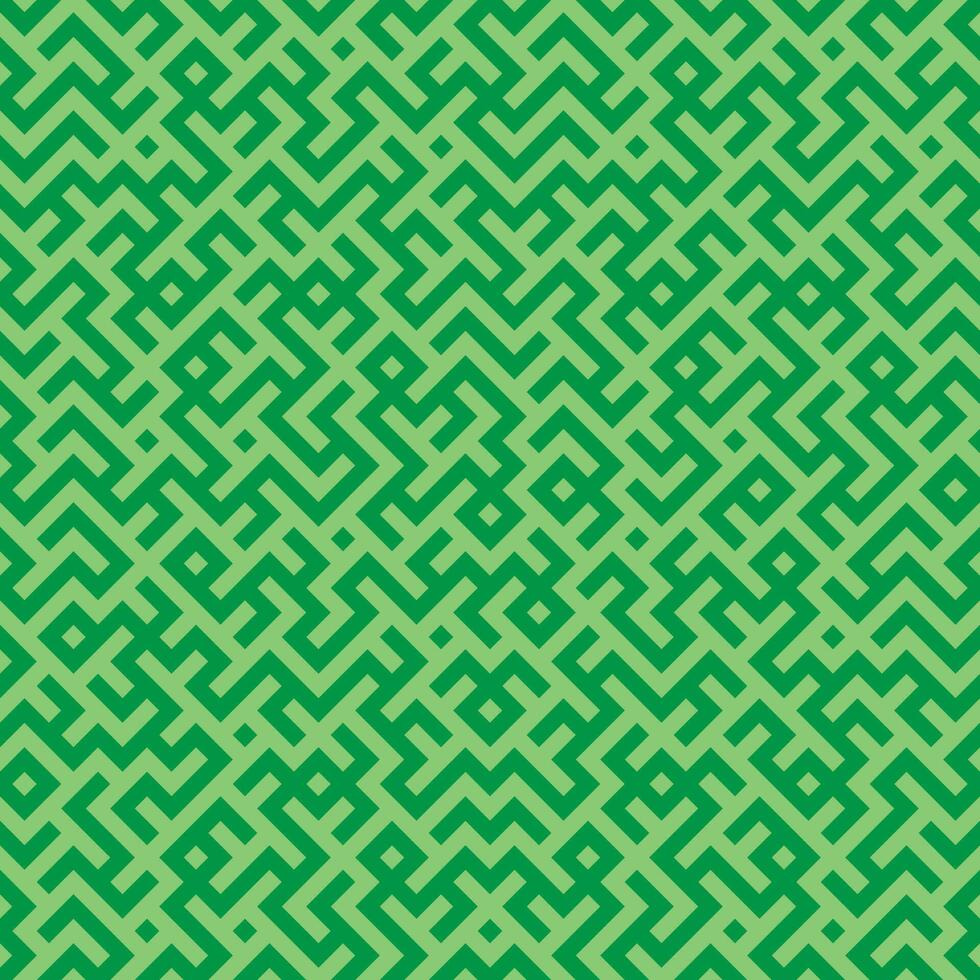 Green natural grass seamless geometric diagonal maze pattern vector