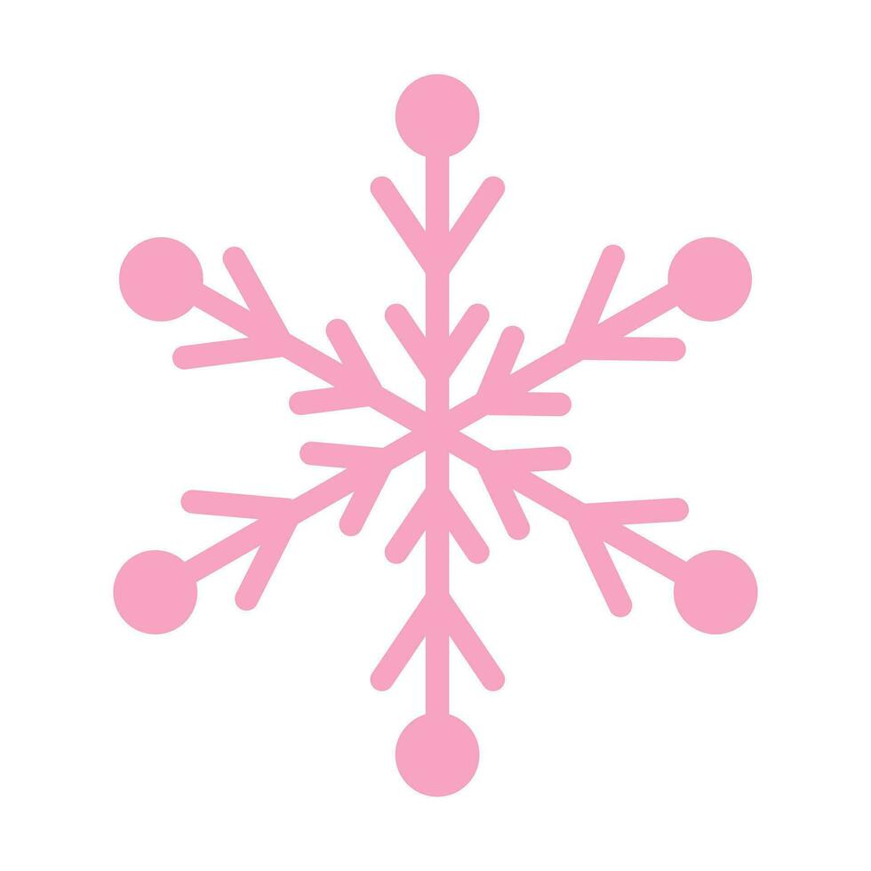 rosado copo de nieve. Navidad diseño. vector ilustración aislado en blanco antecedentes