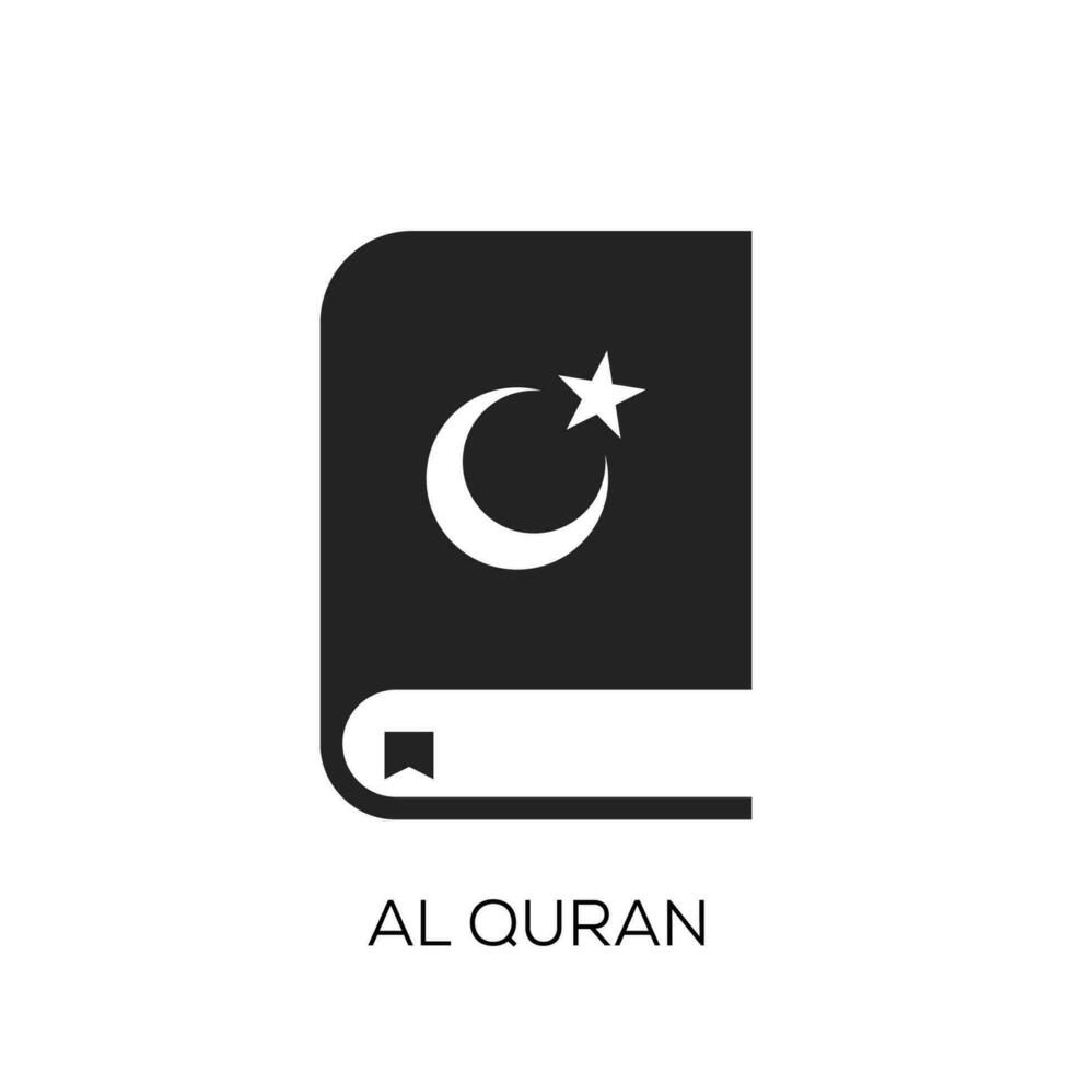 Islamic book Quran vector icon. Holy Quran icon template