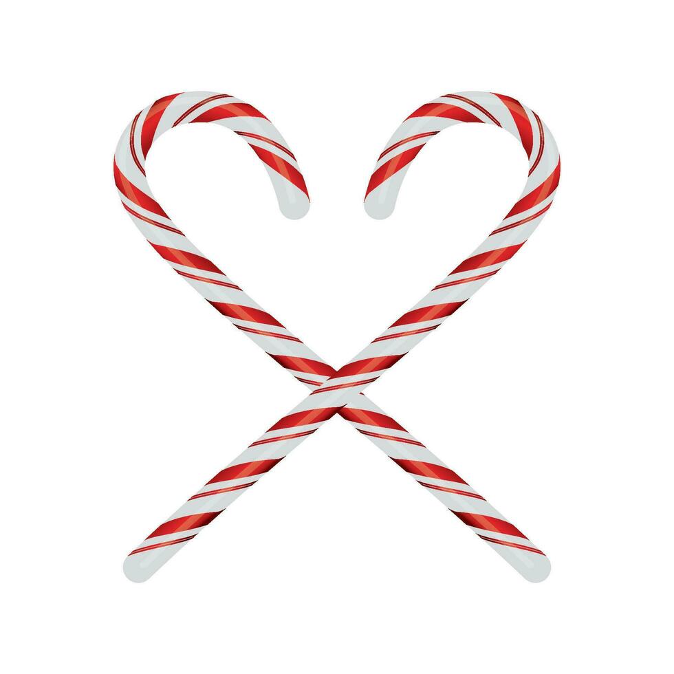 Christmas Candycanes Crossed and Isolated on White Illustration vector