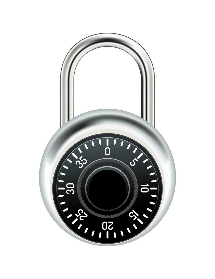 Realistic Combination Lock Illustration vector