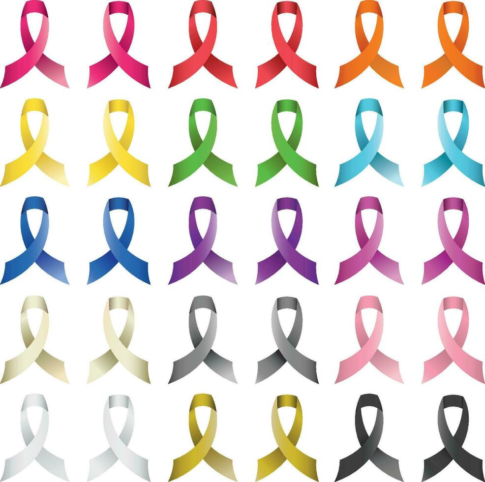 Social Awareness Ribbons vector