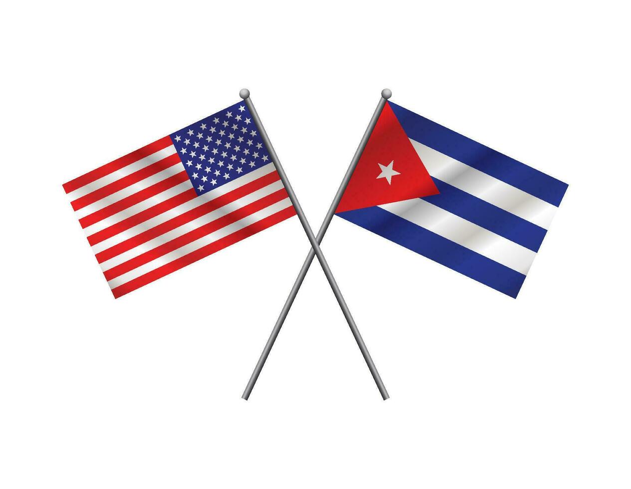 American and Cuban Flags Illustration vector