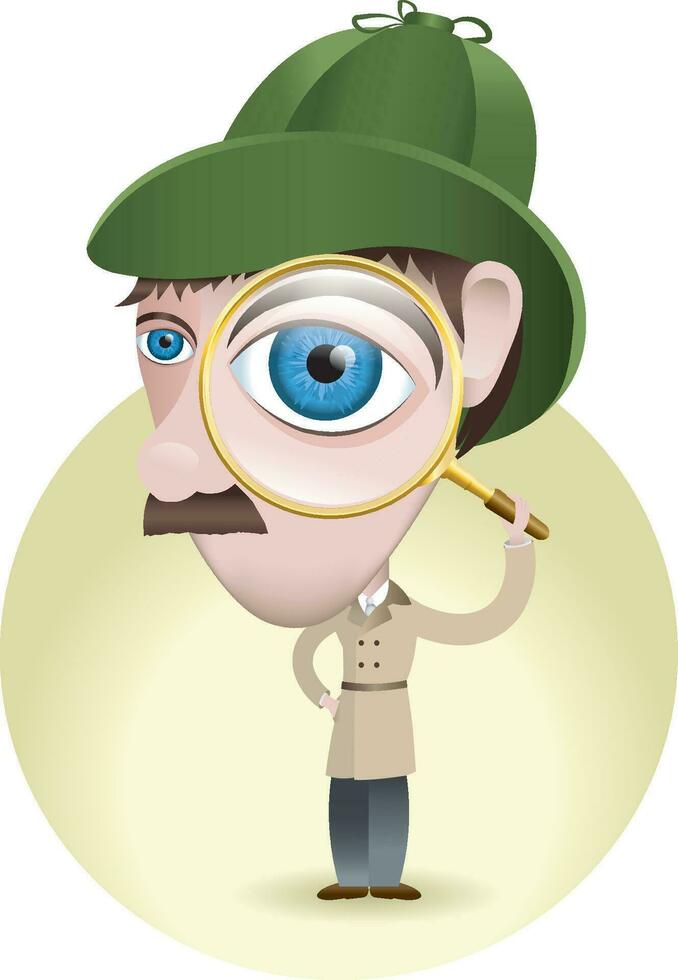 Detective Looking for Clues vector